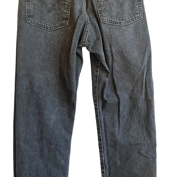 Levi's Premiums Washed Black Denim Wedgie Straight Jeans size 26 Distressed Hole - Picture 10 of 16